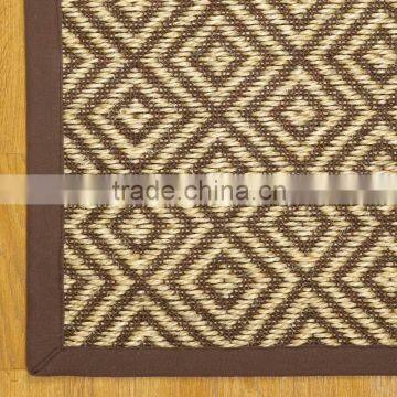 Diamond pattern nature sisal rug