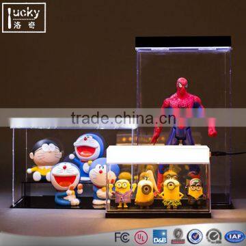 Toy model LED dustproof lighting display box collapsible