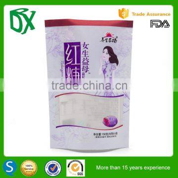 Top Class hot seal zip lock package zip lock plastic bag with clear window for dried food