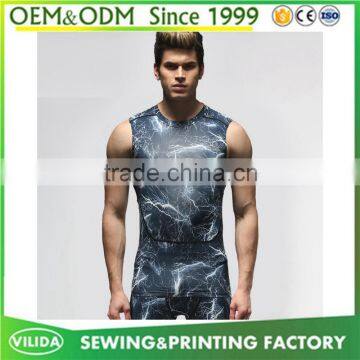 High quality men's dry fit gym fittness sublimation vest breathable sport tank top