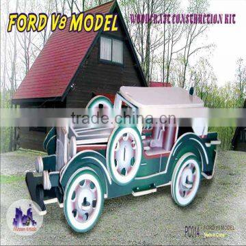 3D Wooden Puzzle - (FORD) V8 MODEL- Wood Craft - Self Construction Kit