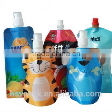 150ml mango \Strawberry\Apple\Peaches an so on shape plastic bag spout