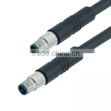 3pin 4pin male straight M5 molded connector cable,IP67 waterproof m5 cable connectors