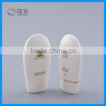 Plastic sunscreen cream bottle