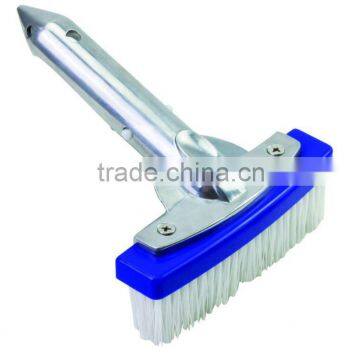 5.5"/14cm Swimming Pool Cleaning Brush, Wall Brush with Aluminium Handle and easy-clip P1407