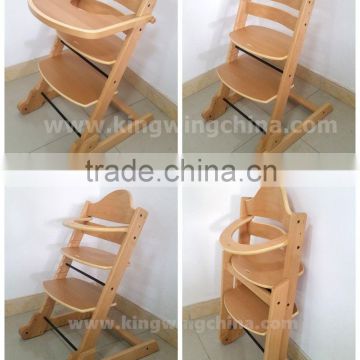 Collapsible Solid beech wood high chair