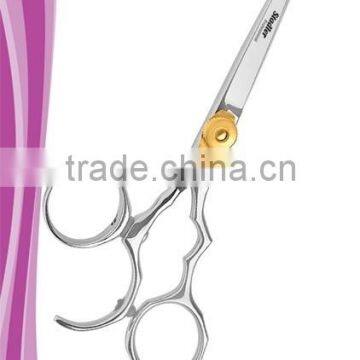 Rotator hair styling shear rotating thumb 5.5 inch removable finger rest adjustable gold tension dial mirror finish