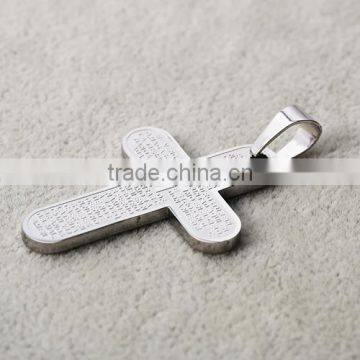 Touchlove New Arrival Engraved Cross Custom Stainless Steel Pendant Necklace photo-2