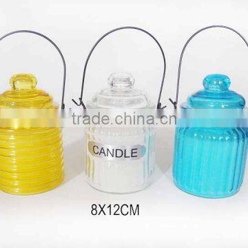 TN14 hot selling High quality glass candle jar with lid wholesale