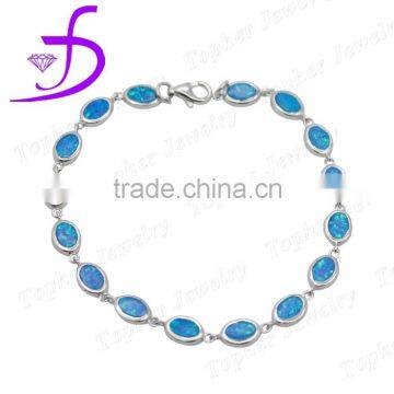 2016 trendy bracelet Australian Blue Fire Opal 925 Sterling Silver bracelet