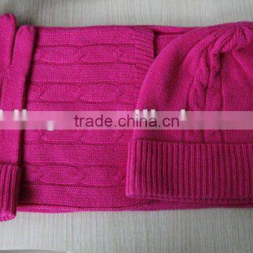 fashion cashmere hats,scarves & gloves sets