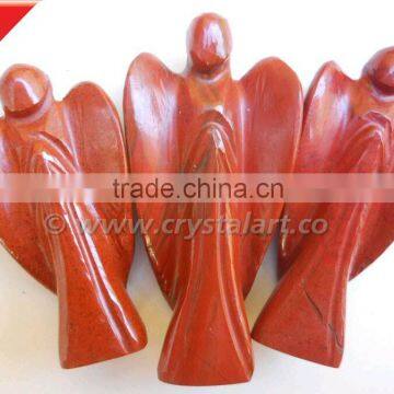 Red-Jasper Carved Angels