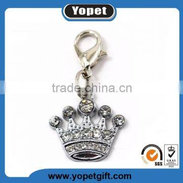 Factory Directly Pet Supplies For Dogs Custom Logo Dog Charms Pendant With Zinc Metal Alloy Rhinestone Dog Charms