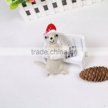 Lovely mongoose cheap christmas elf hanging knitted cheap custom small plush toys