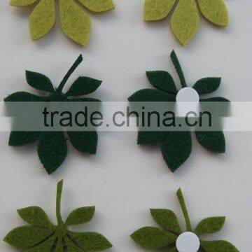 Christmas felt crafts leaves fridge magnet sticker for decoration in home or garden DIY sticker