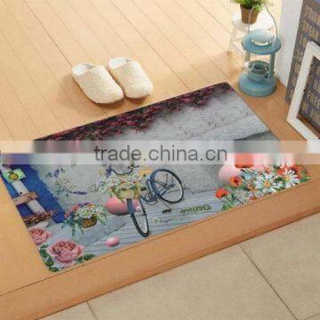 Entry door mat bicycle design antiSlip recycled crumbed rubber floor mat