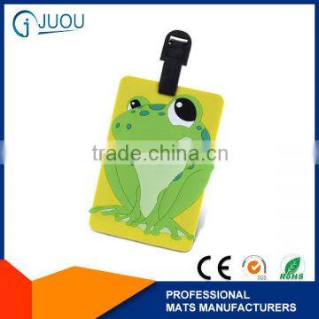 cartoon frog shaped silicone rubber luggage tag