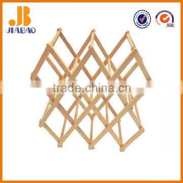 Folding Wooden Wine Rack Accommodate 8 Bottle