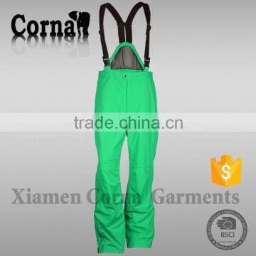 Men winter caomfortable elastic belt ski pant EU standard breathable straight trousers green cargo trousers