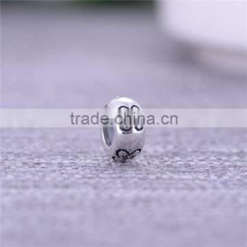 Flower Design Engravable Large Hole Beads Tibetan Silver Beads photo-4