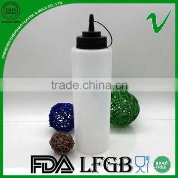 LDPE disposable cylinder food empty squeeze plastic bottle for sauces