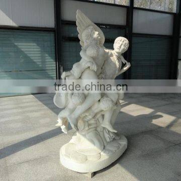 Large White Marble Angel Garden Statue photo-3