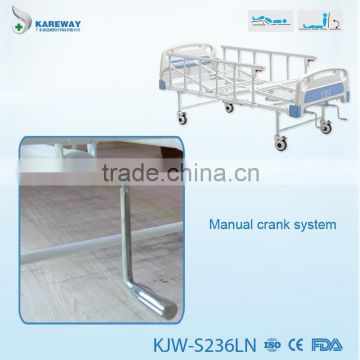 Two cranks abs queen size moveable manual hospital bed wholesale