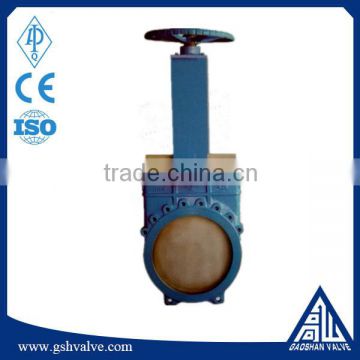 Large diameter SS304 plate type rising stem knife gate valve