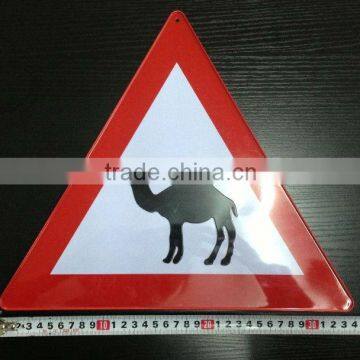 Stamping Triangle Road Tin Sign