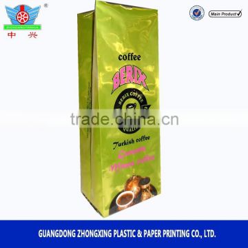 High quality and custom printed side gusset coffee bag with aluminum foil