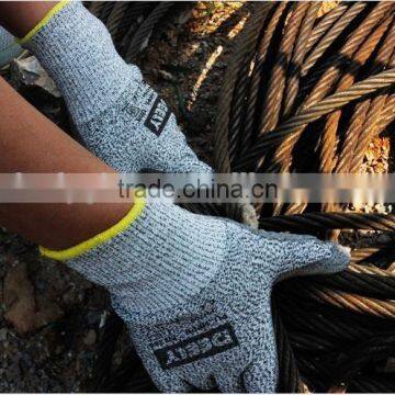 EN388 13G HPPE PU coated gloves cut resistant gloves meat cutting gloves good quality safety work gloves