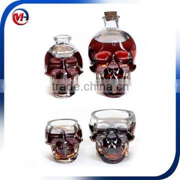 skull glass bottle for wine glass liquor bottle skeleton bottle