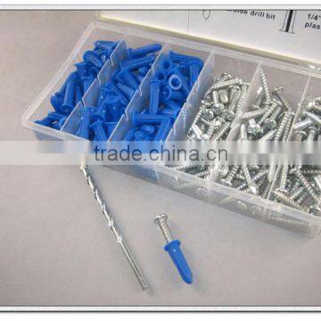 Hardware 201pc Conical Anchor With Screw& Drill Bit Assortment/Kit/Set
