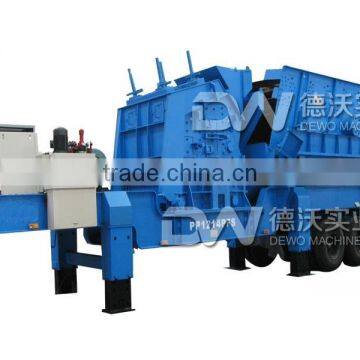 2016 new design mobile Impact crusher used in crushing Middle--hard and lower abrasive materials
