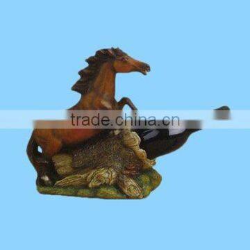 polyresin running horse animal wine bottle holder