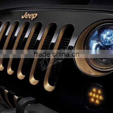 7in Round Headlight 40W LED Headlight High/Low Beam With H4 Plug Halo Ring For Jeep Wrangler JK CJ LJ TJ DRL photo-6