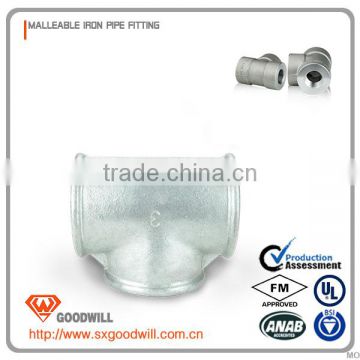 galvanized Malleable cast iron pipe fittings banded reducing Tee