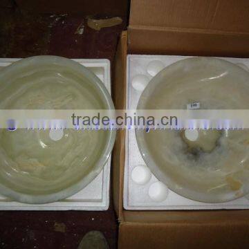 PAKISTAN FACTORY MADE PURE GREEN ONYX ROUND SINKS AND BASINS