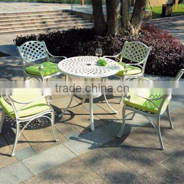 White table and KD chairs aluminum furniture