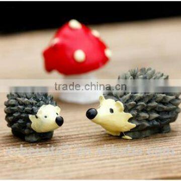 Cy307 Miniature DIY Fairy Garden Accessories 3pcs/set,two Hedgehog and One Mushroom photo-2