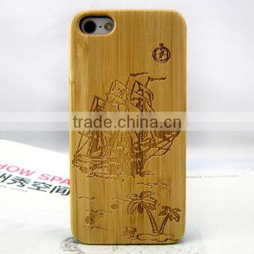 Engraving Custom Pattern Wood Phone Cover Bamboo Mobile Phone Case for IPhone 5S SE photo-5