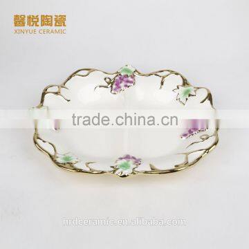 China New Style Ceramic Plates,stocks Golden Ceramic Snack Plate photo-2