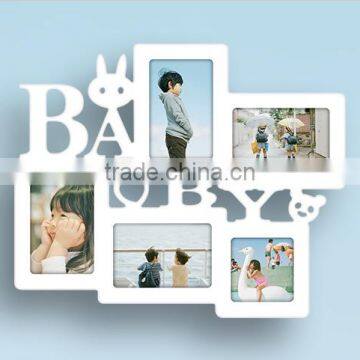 2015 new design white baby wood photo frame gift