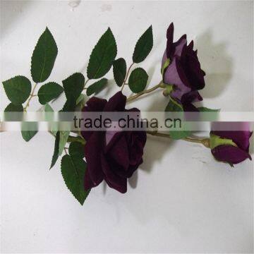 SJ20170006 Purple Artificial Silk Flower Rose Bud