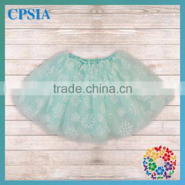 Latest New Arrival Hot Sale Turquoise Snow Flake Tutus Skirts Pretty Skirt for Girls photo-3