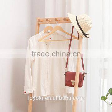 Solid Beech Wood Coat Rack Hat Purse Display Stand With Shoe Bench Entry Way Coat Rack photo-3