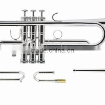 Professional high grade Bb key silver plated trumpet