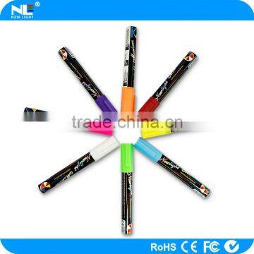 highlighter 2016 new design high quality non-toxic flat shape double tip highlighter pen