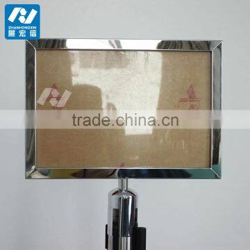 Chrome Queue Stand With A4 Metal Sign Holder photo-3