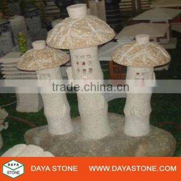 Garden carved antique granite lanterns